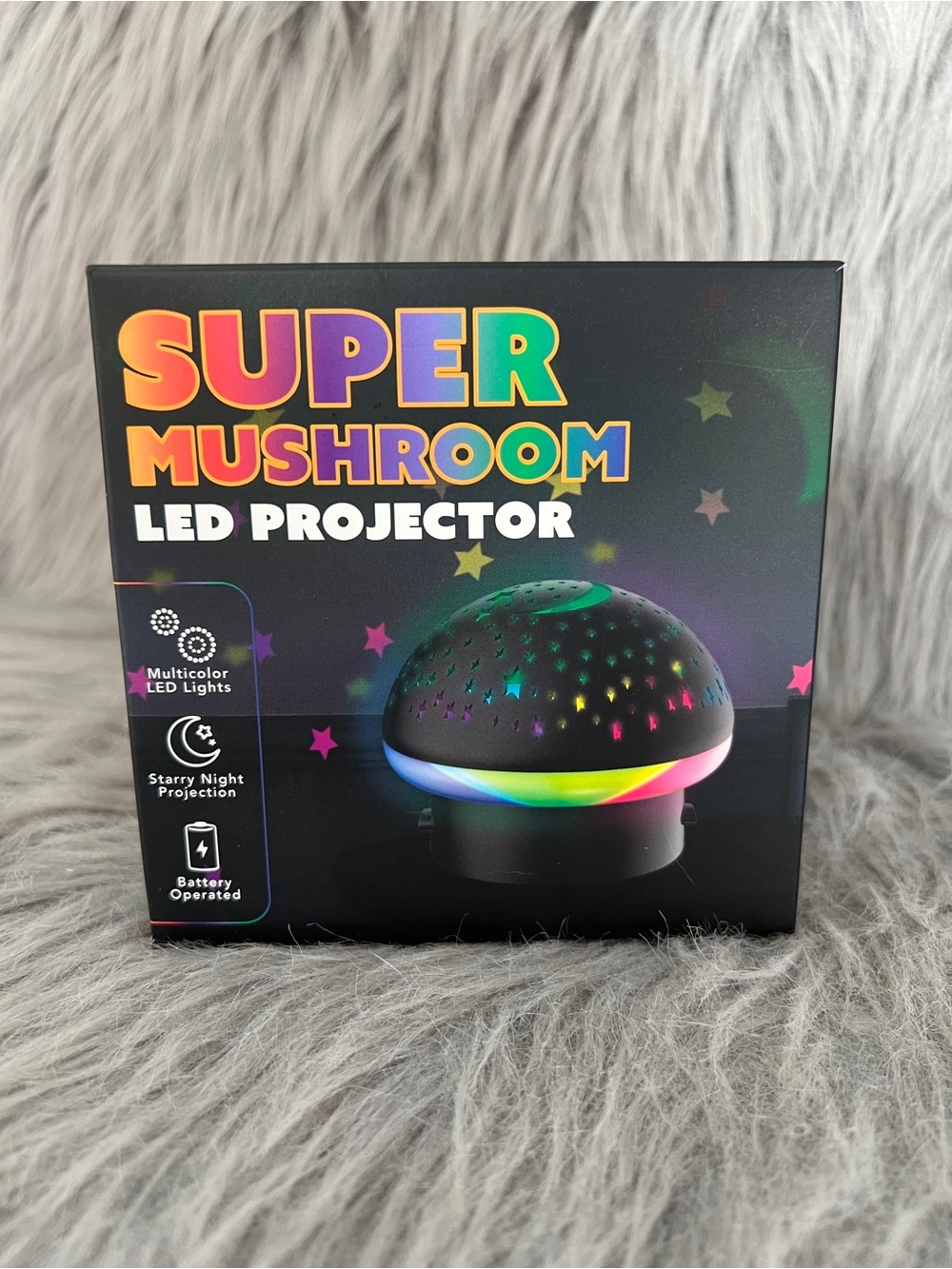 Super Mushroom LED Projector - Black with Multicolor Lights NWT